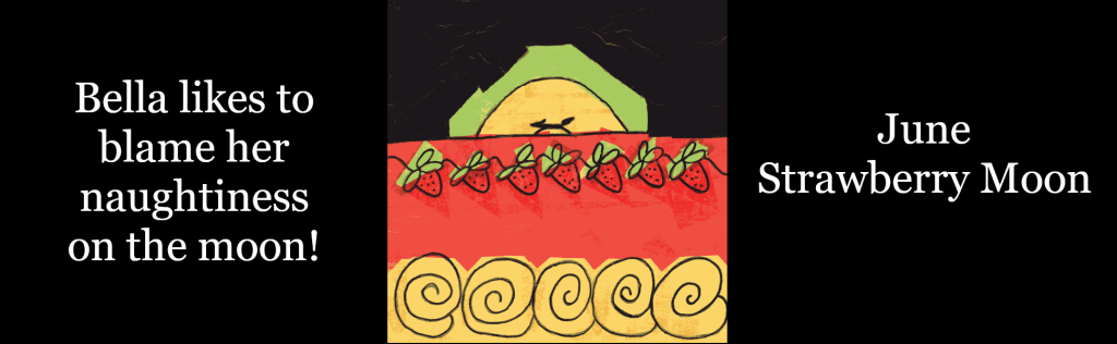 Bella likes to blame her naughtiness on the full moon, like June's Strawberry Moon.